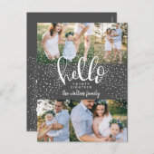 こんにちは雪の数々のな写真の新年 シーズンポストカード (正面/裏面)