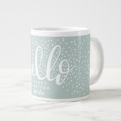 こんにちは雪クリスマスの休日 ジャンボコーヒーマグカップ (正面右)