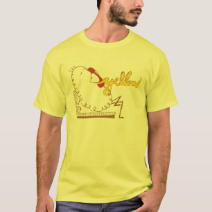 こんにちは電話答えるかわりに黄色 Tシャツ