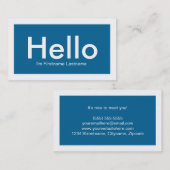 こんにちは青の個人的なネットワーキングの名刺 名刺 (正面/裏面)