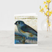 こんにちは鳥 カード (黄色い花)