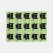 こんにちは黒猫のフリースブランケット フリースブランケット (正面(横))