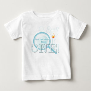 こんにちは1つの最初誕生日 ベビーTシャツ