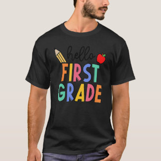 こんにちは1年生チーム 小学校1年生の先生へ バック・トゥー・スクール Tシャツ