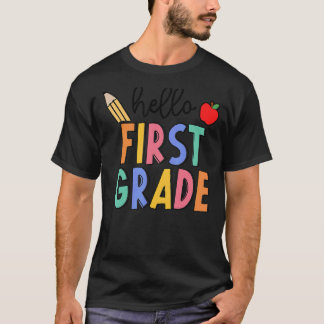 こんにちは1年生チーム 小学校1年生の先生へ バック・トゥー・スクール Tシャツ
