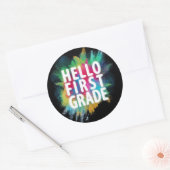 こんにちは1年生!おもしろい1級新学期 ラウンドシール (封筒)
