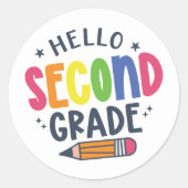 こんにちは2年生の新学期 ラウンドシール (正面)
