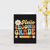 こんにちは2年生新学期先生子 カード (黄色い花)