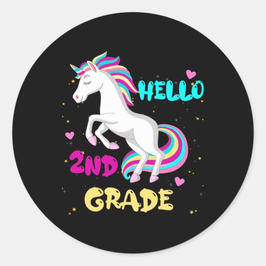 こんにちは2年生1日目2年生の日ここI c ラウンドシール (正面)