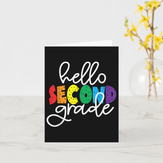 こんにちは2年生2年生の最初の日 カード (黄色い花)