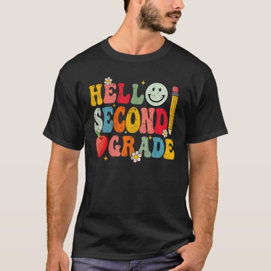 こんにちは2年生 2年生の新学期 グルー Tシャツ (正面)