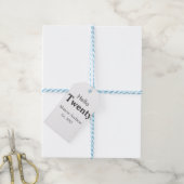 こんにちは20歳の誕生日の追加の名前のest。年の最小値の追加 ギフトタグ (より糸付き)