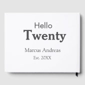 こんにちは20歳の誕生日の追加の名前のest。年の最小値の追加 ゲストブック (裏面)