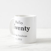 こんにちは20歳の誕生日の追加の名前のest。年の最小値の追加 コーヒーマグカップ (正面左)