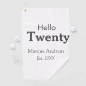 こんにちは20歳の誕生日の追加の名前のest。年の最小値の追加 ゴルフタオル (インサイチュ)