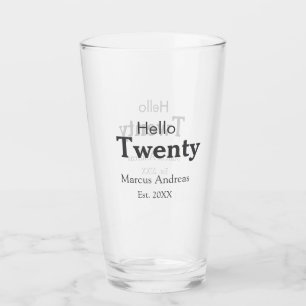 こんにちは20歳の誕生日の追加の名前のest。年の最小値の追加 タンブラーグラス