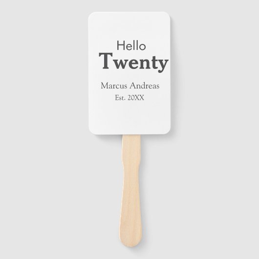 こんにちは20歳の誕生日の追加の名前のest。年の最小値の追加 ハンドファン (正面)