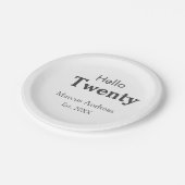 こんにちは20歳の誕生日の追加の名前のest。年の最小値の追加 ペーパープレート (アングル)