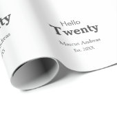 こんにちは20歳の誕生日の追加の名前のest。年の最小値の追加 ラッピングペーパー (ロールコーナー)