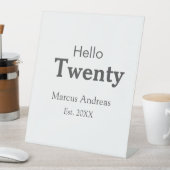 こんにちは20歳の誕生日の追加の名前のest。年の最小値の追加 台座サイン (インサイチュ)