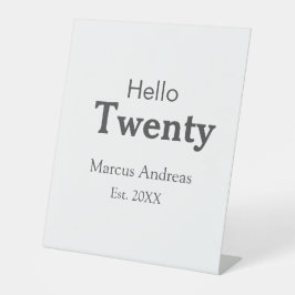 こんにちは20歳の誕生日の追加の名前のest。年の最小値の追加 台座サイン