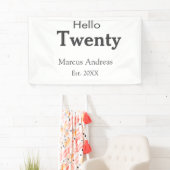 こんにちは20歳の誕生日の追加の名前のest。年の最小値の追加 横断幕 (インサイチュ)