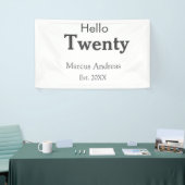 こんにちは20歳の誕生日の追加の名前のest。年の最小値の追加 横断幕 (トレードショー)