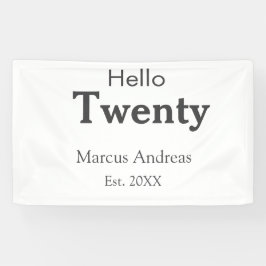 こんにちは20歳の誕生日の追加の名前のest。年の最小値の追加 横断幕