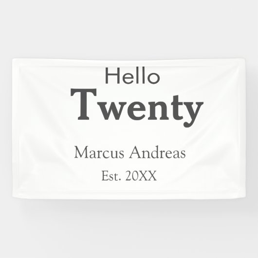 こんにちは20歳の誕生日の追加の名前のest。年の最小値の追加 横断幕 (横)