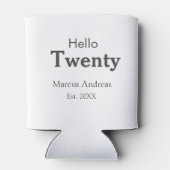 こんにちは20歳の誕生日の追加の名前のest。年の最小値の追加 缶クーラー (裏面)