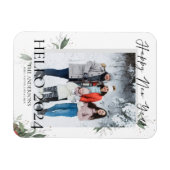 こんにちは2022年エレガントフローラスクリプトおめでとう マグネット (横)