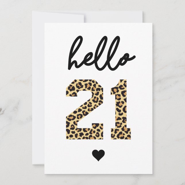 こんにちは21 |かわいい21th birthday cheetahプリント (正面)
