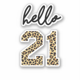 こんにちは21 |かわいい21th birthday cheetahプリント シール