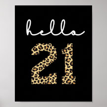 こんにちは21 |かわいい21th birthday cheetahプリント