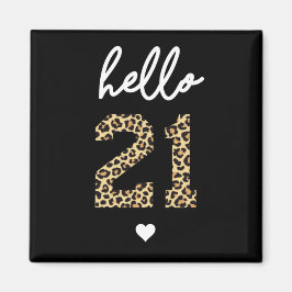 こんにちは21 |かわいい21th birthday cheetahプリント マグネット
