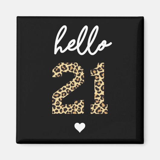 こんにちは21 |かわいい21th birthday cheetahプリント マグネット (正面)