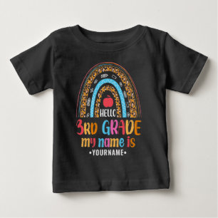 こんにちは3年生の私の名前は…新学期ギフト ベビーTシャツ