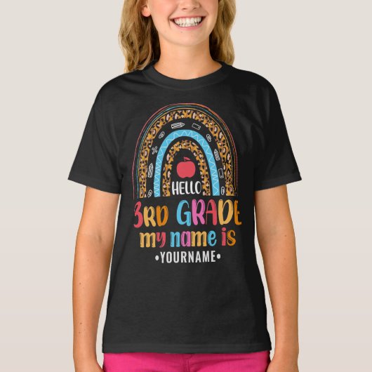 こんにちは3年生の私の名前は…新学期ギフト Tシャツ (正面)