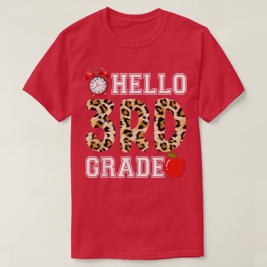 こんにちは3年生レオパード先生の学生がSに戻る Tシャツ (デザイン正面)