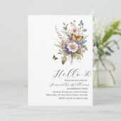 こんにちは30シンプル歳の大人30歳の誕生日の招待 招待状 (スタンド正面)