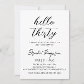 こんにちは30歳の誕生日パーティー 招待状 (正面)