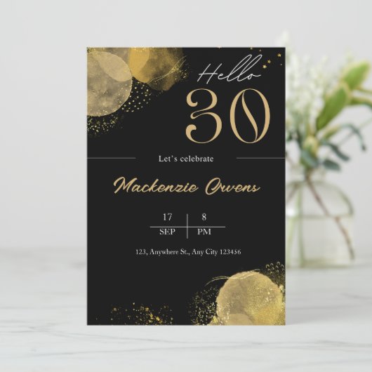 こんにちは30歳の誕生日 招待状 (スタンド正面)