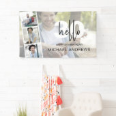 こんにちは30 |ユニセックス | |フォトコラージュ |誕生日パーティー 横断幕 (インサイチュ)