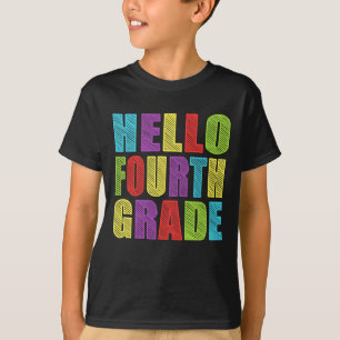 こんにちは4年生のおもしろいの第4等級の新学期 Tシャツ