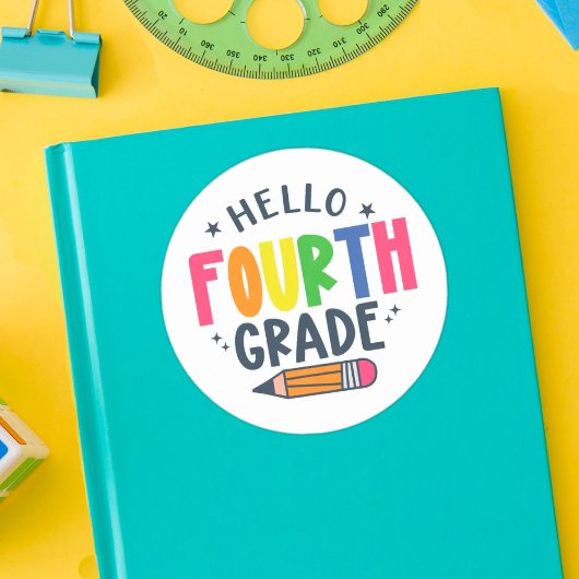 こんにちは4年生の新学期 ラウンドシール