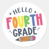 こんにちは4年生の新学期 ラウンドシール (正面)