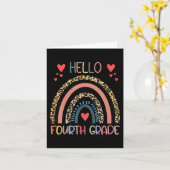 こんにちは4年生ヒョウ虹4年生バック カード (黄色い花)