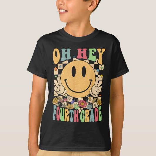 こんにちは4年生先生学生4年生バック Tシャツ (正面)