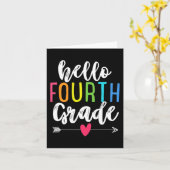 こんにちは4年生新学期おもしろいキッズギ カード (黄色い花)