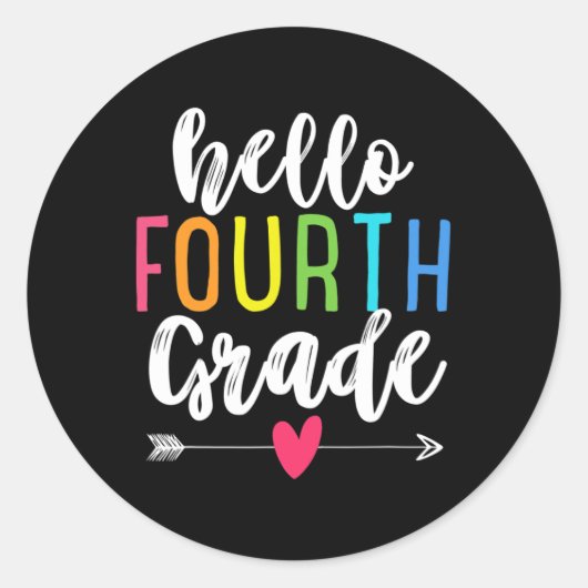 こんにちは4年生新学期おもしろいキッズギ ラウンドシール (正面)